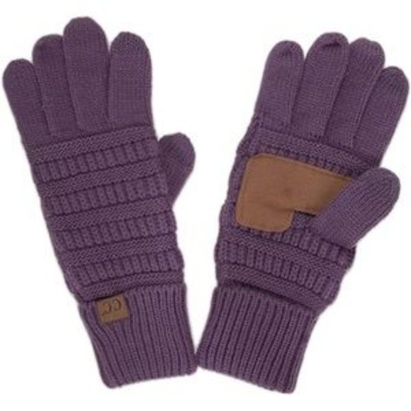 C.C 3pc Knit Warm Pom Beanie Gloves Scarves Set main image 4